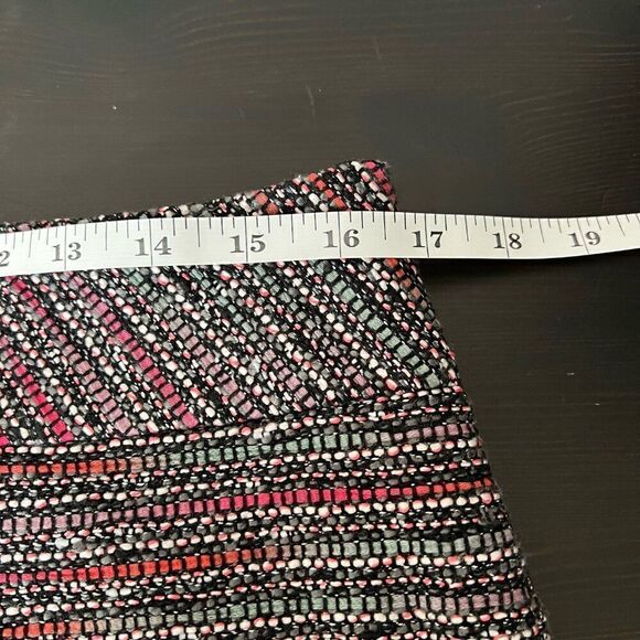 Loft Outlet Womens Skirt Size 8 Textured Knit Striped Red Gray Lined Pencil - Picture 8 of 10